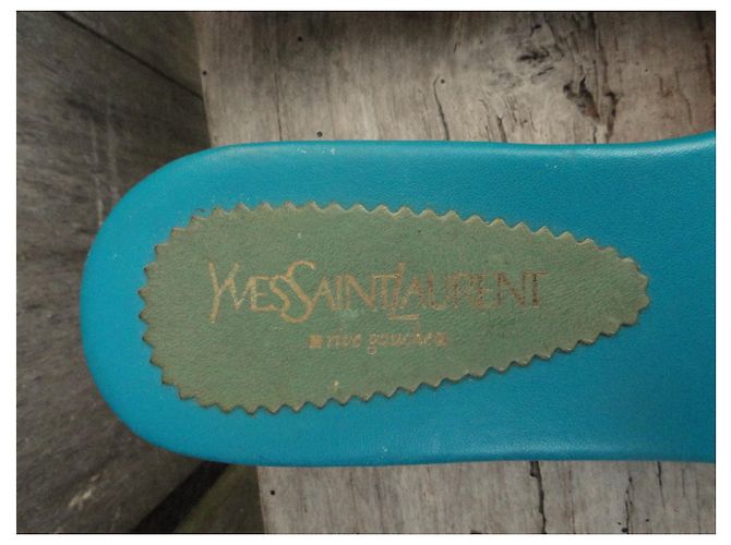 mules vintage Yves Saint Laurent Rive Gauche p 38 Turchese - vista 5