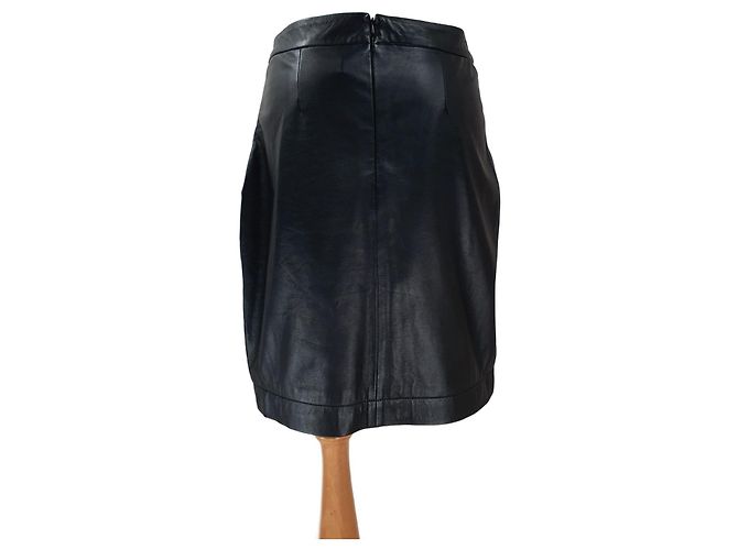 Falda de cuero de cordero negra Day Birger & Mikkelsen Negro - vista 2