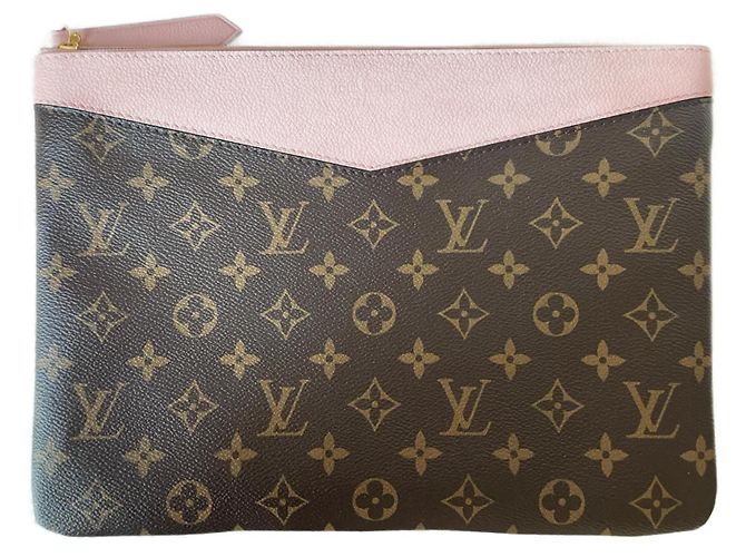 Pochette Louis Vuitton Daily Pouch Marrone in Tela - vista 2
