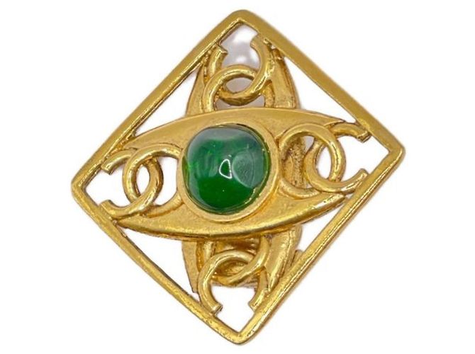 ***Orecchini vintage CHANEL con pietra di diamante Verde - vista 3