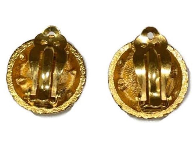 ***Chanel Perlen-Strass-Ohrringe Golden - Ansicht 2