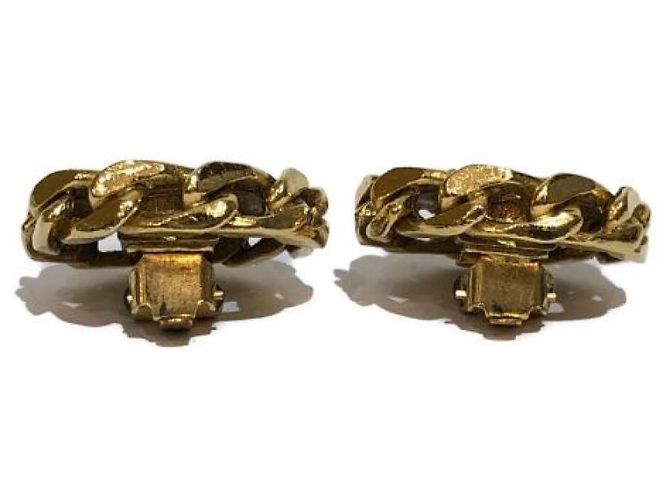 ***CHANEL Strass qui segnano orecchini rotondi a catena D'oro - vista 4