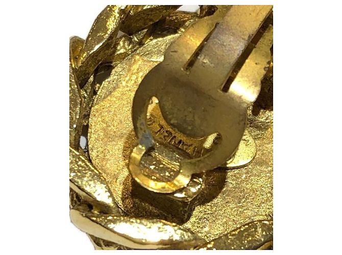 ***CHANEL Strass qui segnano orecchini rotondi a catena D'oro - vista 5