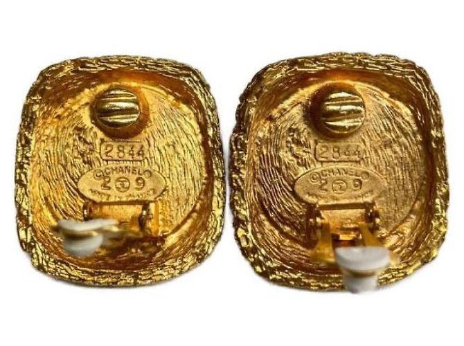 Chanel Ohrringe gold und weiß Golden - Ansicht 2