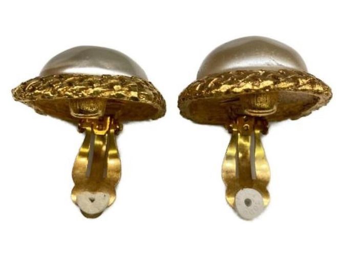 Chanel Ohrringe gold und weiß Golden - Ansicht 3