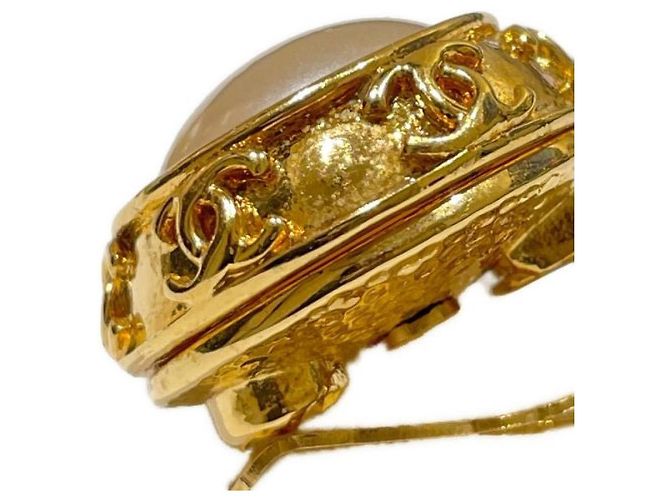 *** CHANEL perle finte qui segnano orecchini Bianco D'oro - vista 8