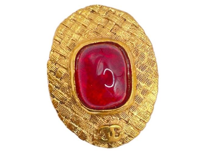 ***Orecchini vintage in pietra CHANEL Rosso - vista 6