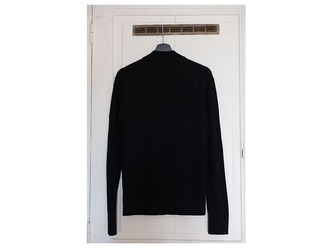 Cambon Strickjacke / Chanel Herrenweste  100% laine Schwarz - Ansicht 2