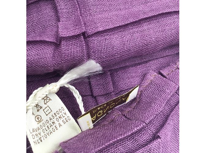 Sciarpa Agnona Plissettata Viola in Cashmere e Seta - vista 4