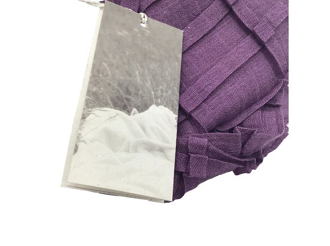 Sciarpa Agnona Plissettata Viola in Cashmere e Seta - vista 5