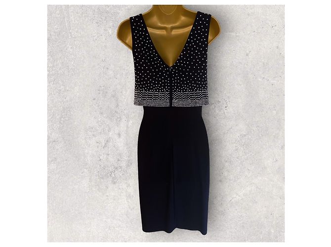 Joseph Ribkoff Abito e giacca da donna con sovrapposizione di perline argento blu scuro 12 Blu navy - vista 2