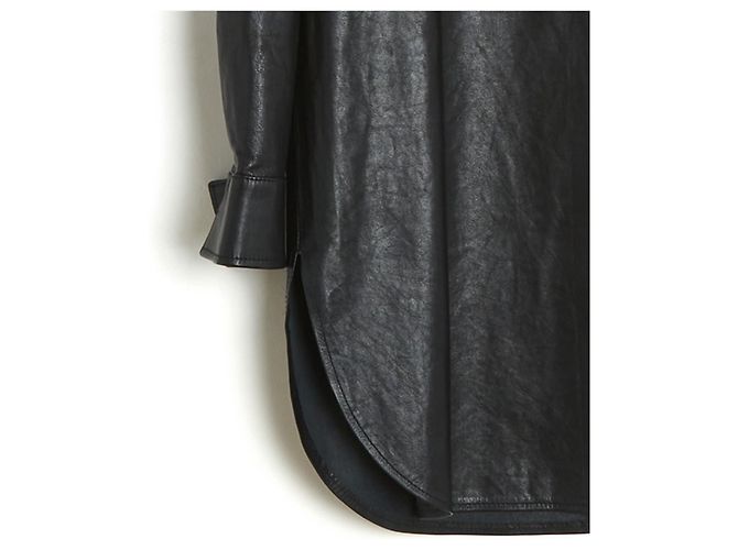 Maison Martin Margiela Tunica abito camicia in pelle nera FR38 Nero - vista 2