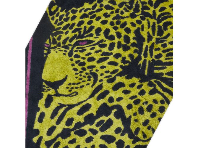 Hermès Toalla de playa de algodón con estampado de leopardo Multicolor - vista 2