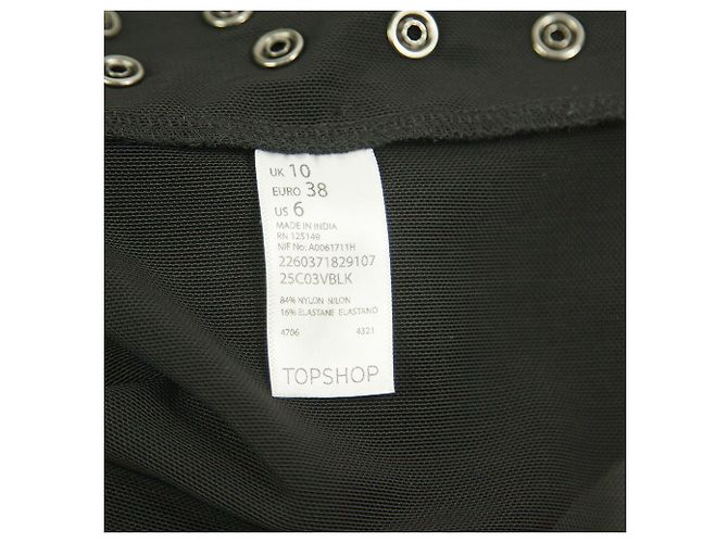 Christopher Kane für topshop Schwarzes, durchsichtiges Mini-Bodycon-Kleid mit Nieten, Größe UK 10 - Ansicht 4