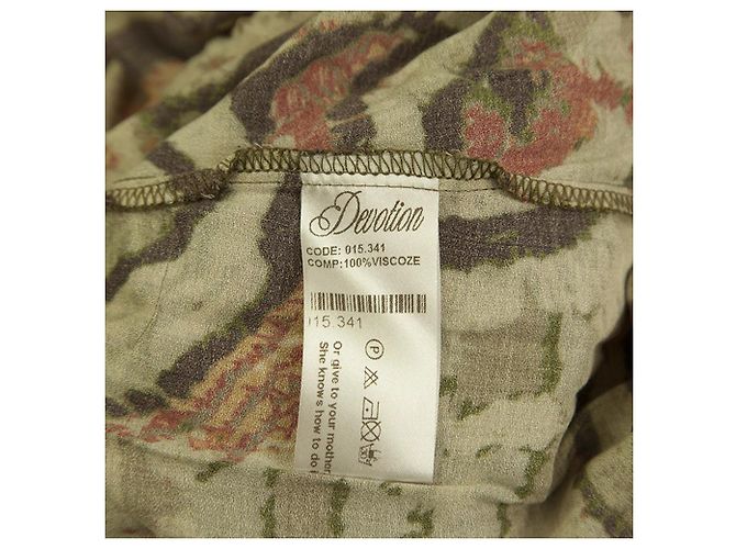 Autre Marque Devotion Mehrfarbiges Tribal-Kurzarm-Maxi-Sommerkleid mit Gürtel, Größe S Mehrfarben - Ansicht 4