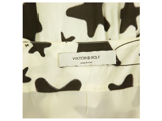 Victor & Rolf Viktor & Rolf Vestido preto e branco com estampa de estrelas de algodão sem mangas na altura do joelho 42 - vista 3
