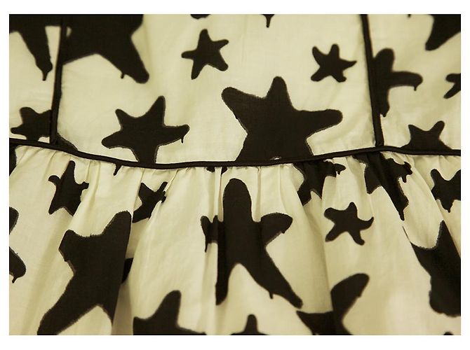 Victor & Rolf Viktor & Rolf Vestido preto e branco com estampa de estrelas de algodão sem mangas na altura do joelho 42 - vista 5