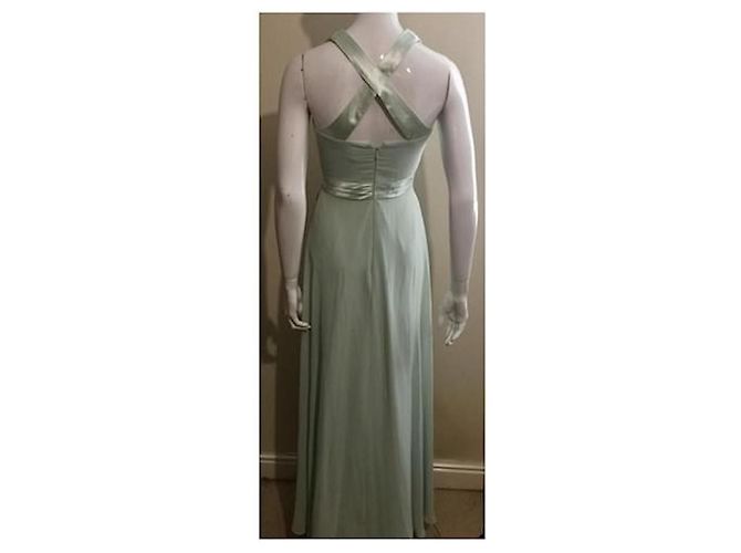 Jenny Packham Vestido de noite em chiffon com enfeites de cristal Verde claro - vista 5