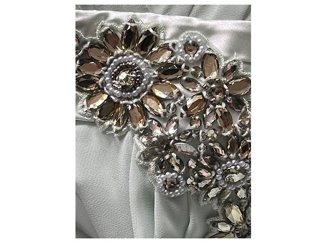 Jenny Packham Vestido de noite em chiffon com enfeites de cristal Verde claro - vista 6