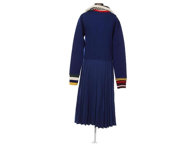 Vestito Lacoste Runway Blu Multicolore Lana - vista 2