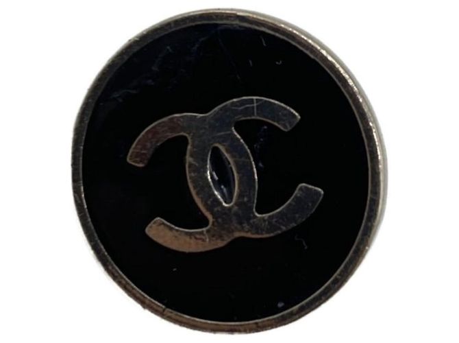 ***Orecchini a cerchio CHANEL Nero Argento - vista 3