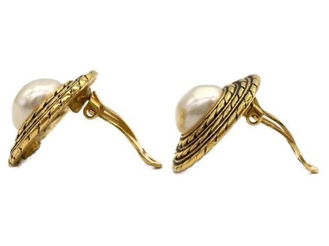 ***Orecchini di perle finte CHANEL D'oro - vista 2