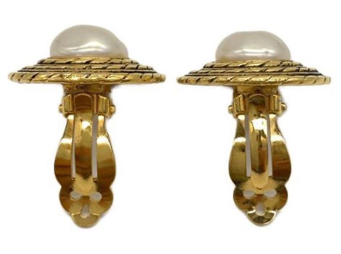 ***Orecchini di perle finte CHANEL D'oro - vista 3