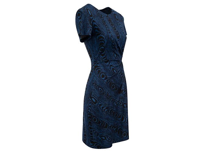 Diane Von Furstenberg Vestido cruzado simulado de seda con estampado abstracto Zoe de DvF Negro Azul - vista 2