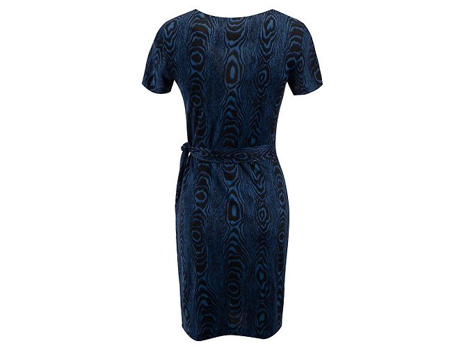 Diane Von Furstenberg Vestido cruzado simulado de seda con estampado abstracto Zoe de DvF Negro Azul - vista 3