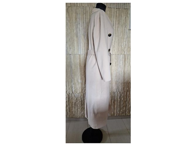 Massimo Dutti abrigo de lana con forro y botones Crudo - vista 6
