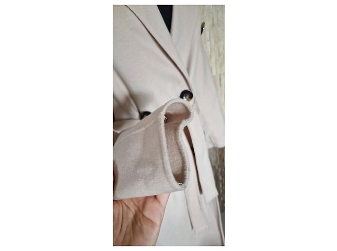 Massimo Dutti abrigo de lana con forro y botones Crudo - vista 9