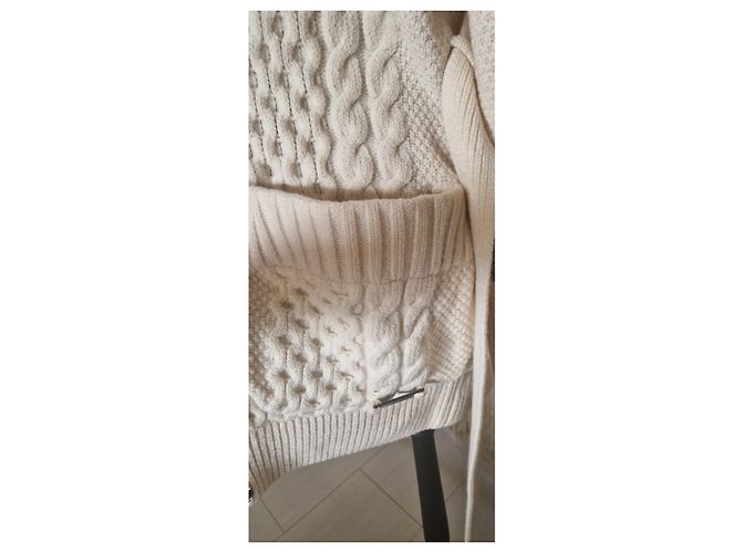 Burberry Brit Burberry wool ecru knitted jacket Cream - view 5