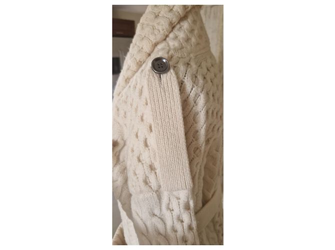 Burberry Brit Burberry wool ecru knitted jacket Cream - view 7