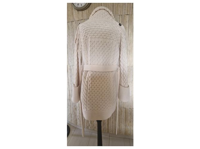 Burberry Brit Burberry wool ecru knitted jacket Cream - view 8