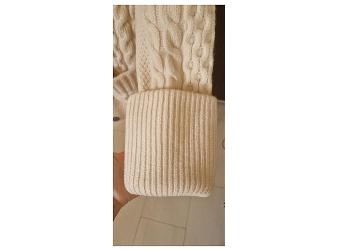 Burberry Brit Burberry wool ecru knitted jacket Cream - view 9