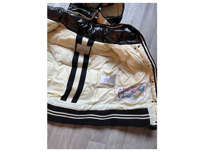 Moncler S Down Jacket Black Leather - view 2