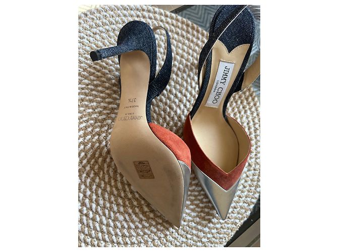 Sandali Jimmy Choo in denim blu navy - vista 4