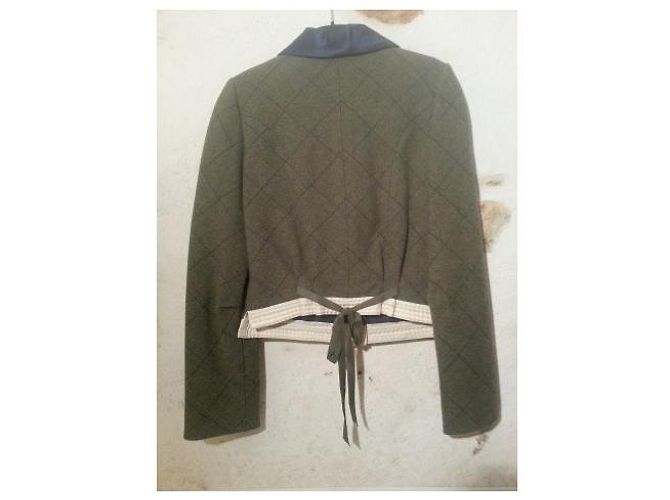Louis Vuitton Check Jacket Light Khaki Heather Wool - view 3