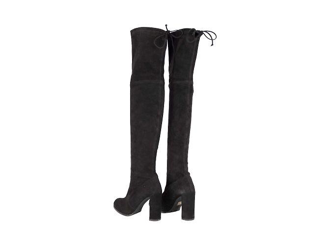 Stuart Weitzman Overknee-Wildlederstiefel Schwarz - Ansicht 2