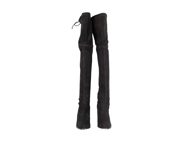 Stuart Weitzman Overknee-Wildlederstiefel Schwarz - Ansicht 3