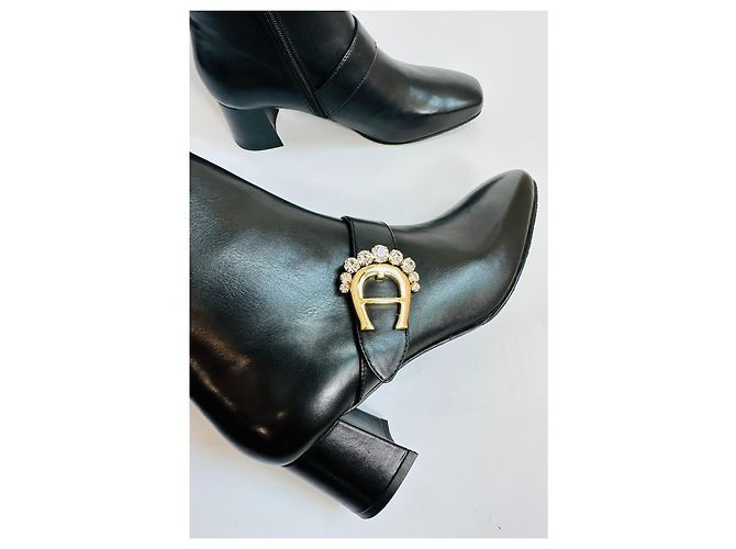 Stivaletti Aigner in pelle nera Nero - vista 4