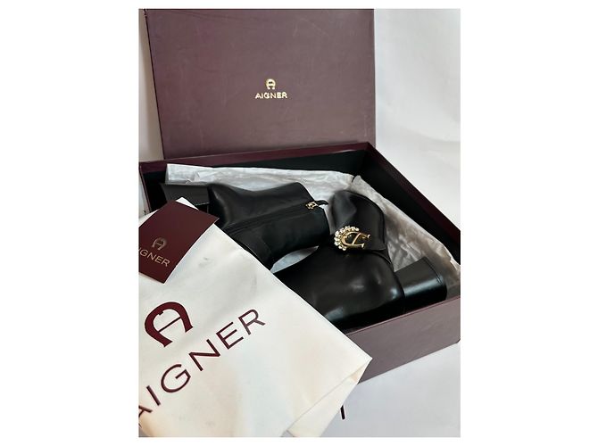 Stivaletti Aigner in pelle nera Nero - vista 7