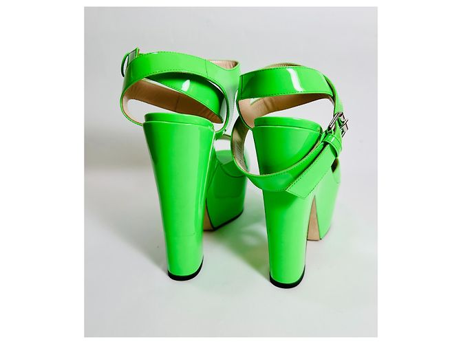 Sandali Christopher Kane in vernice verde - vista 3