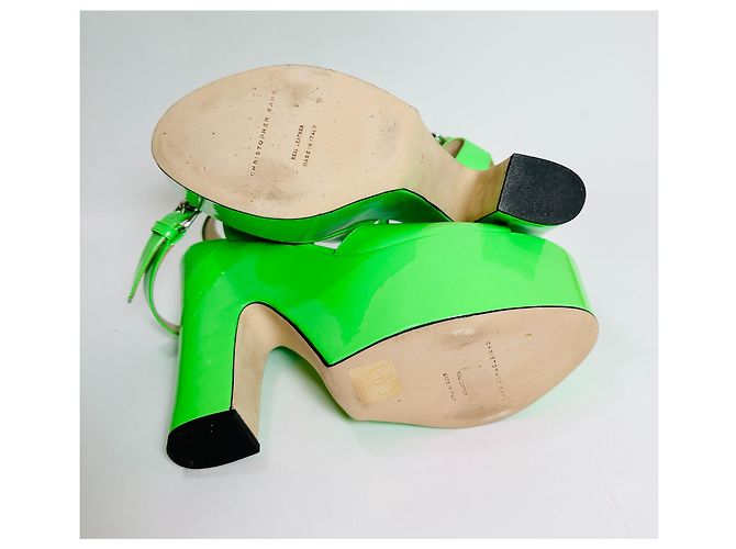 Sandali Christopher Kane in vernice verde - vista 5