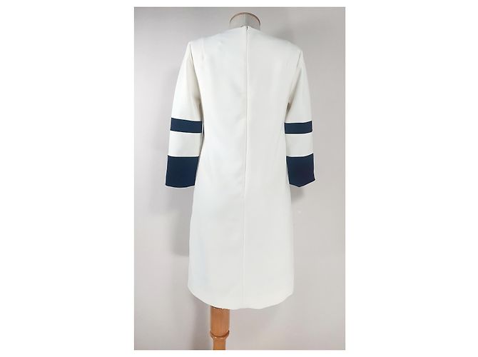 Autre Marque Schwarz-weißes Kleid aus Polyester - Ansicht 3