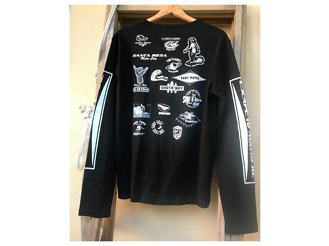 Alexander McQueen Langarm T-Shirt Schwarz Baumwolle - Ansicht 2