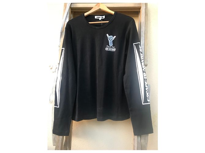 Alexander McQueen Langarm T-Shirt Schwarz Baumwolle - Ansicht 3