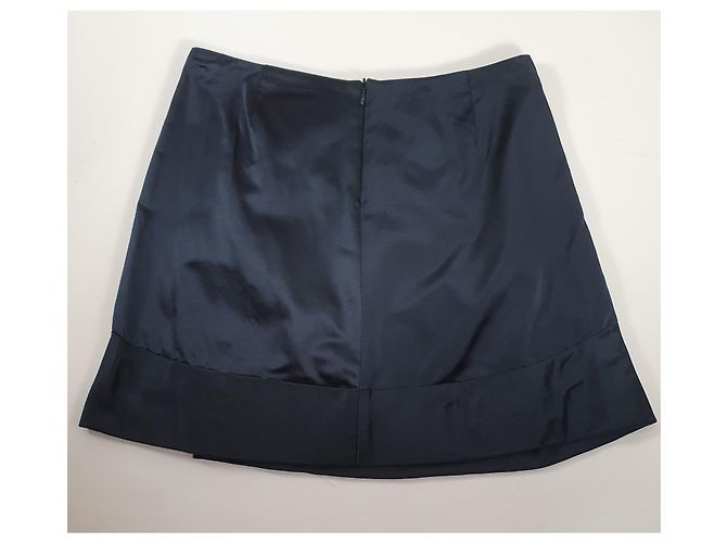 Falda de seda Miu Miu azul marino - vista 2