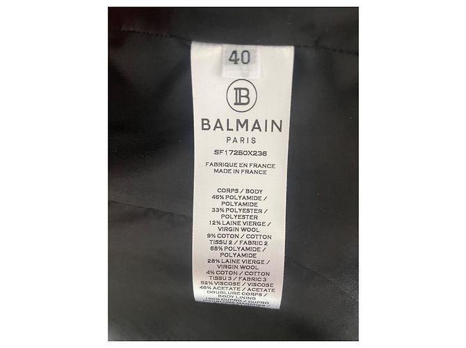 BALMAIN TWEED GRÜNER PAILLETTENJACKENBLAZER FR 40 - Ansicht 6