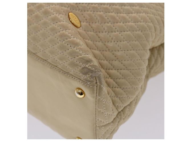 Bolsa de ombro acolchoada BALLY couro bege Auth yb275 - vista 10